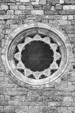 MONTEFALCO — CHIESA di S. AGOSTINO — PARTICOLARE DELL'ORIGINALISSIMO ROSONE