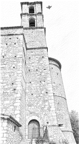 Disegno del Campanile di Baschi