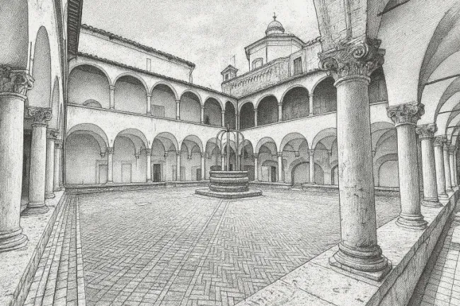 Interno dell’ex Collegio Boccarini