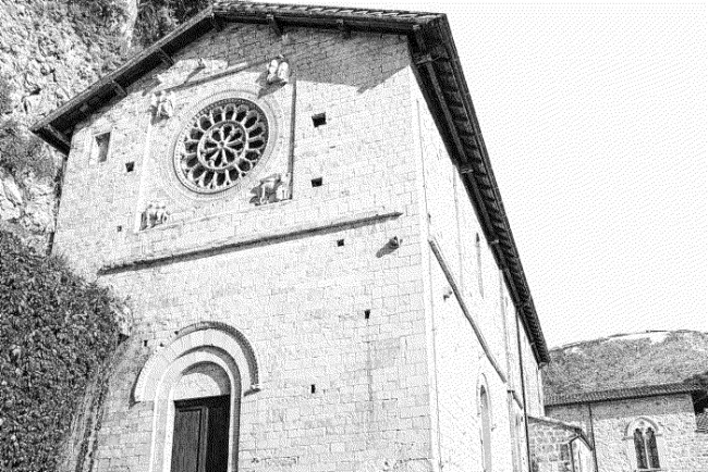 Abbazia di Sant'Eutizio - la facciata della Chiesa