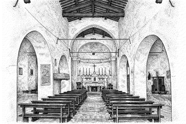 Pieve de Saddi - interno della chiesa