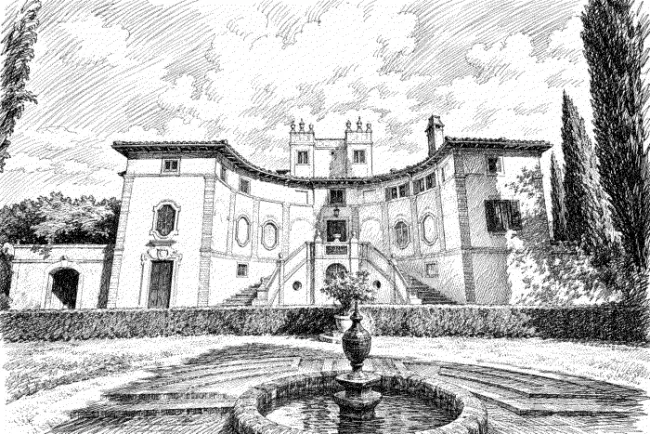 Illustrazione della Villa Alfani Silvestri