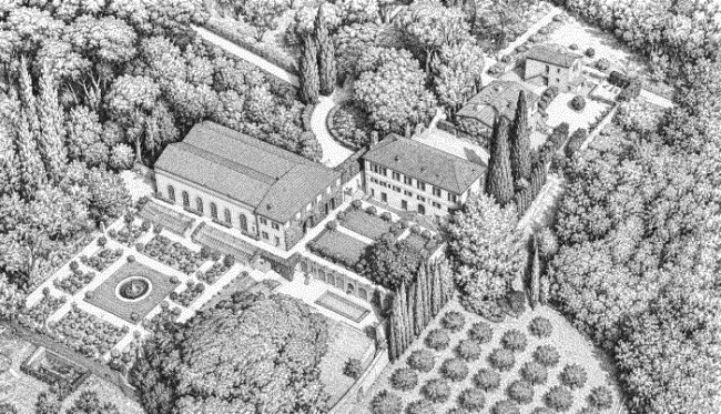 Disegno del complesso visto dall_alto
