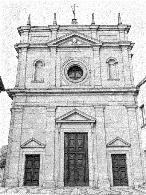Disegno della facciata della Chiesa di San Nicolò