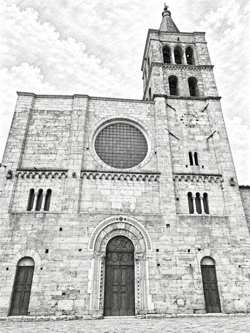 Disegno del fronte della Cattedrale della Santissima Annunziata