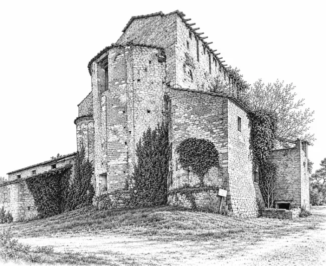 Disegno dell'ex Complesso Abbaziale di Pieve Confini