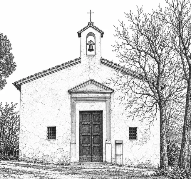 Disegno della CHiesa di San Paolo e Sant'Ubaldo