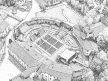 Illustrazione dell'Anfiteatro romano visto dall'alto