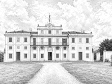 Disegno del fronte di Villa Pianciani