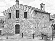 Disegno del fronte della Chiesa della Madonna della quercia di Arrone