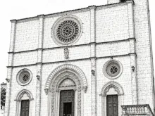 Disegno della facciata della Cattedrale della Santissima Annunziata